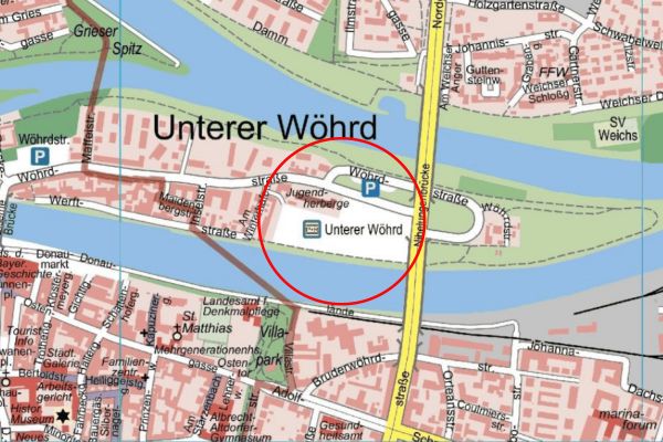 Kartenausschnitt aus dem Stadtplan