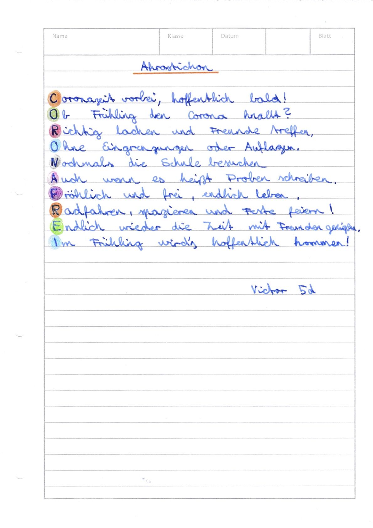 KKB 26. März Akrostichon
