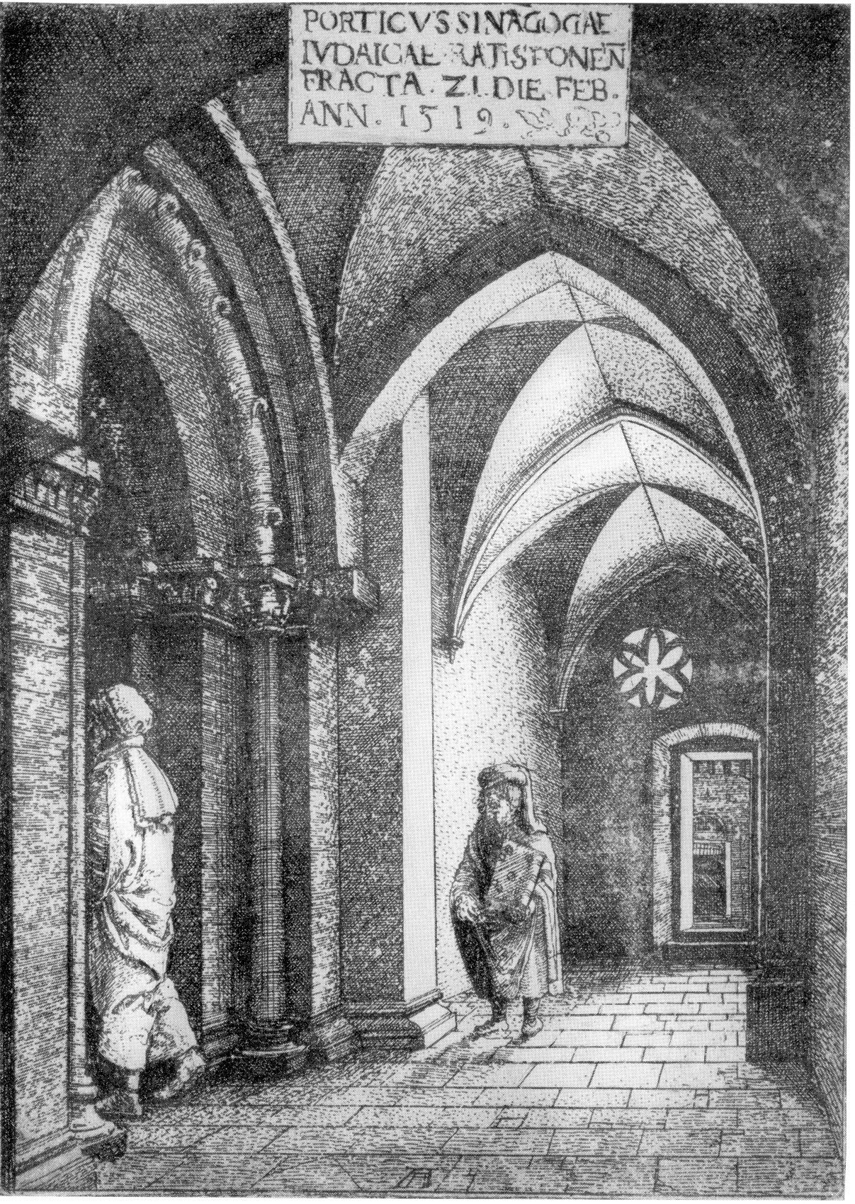 Zeichnen der mittelalterlichen Synagoge 