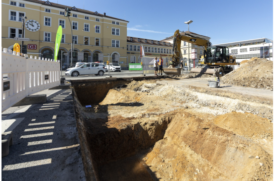 Fotografie: Blick auf die Baustelle vor dem Hauptbahnhof