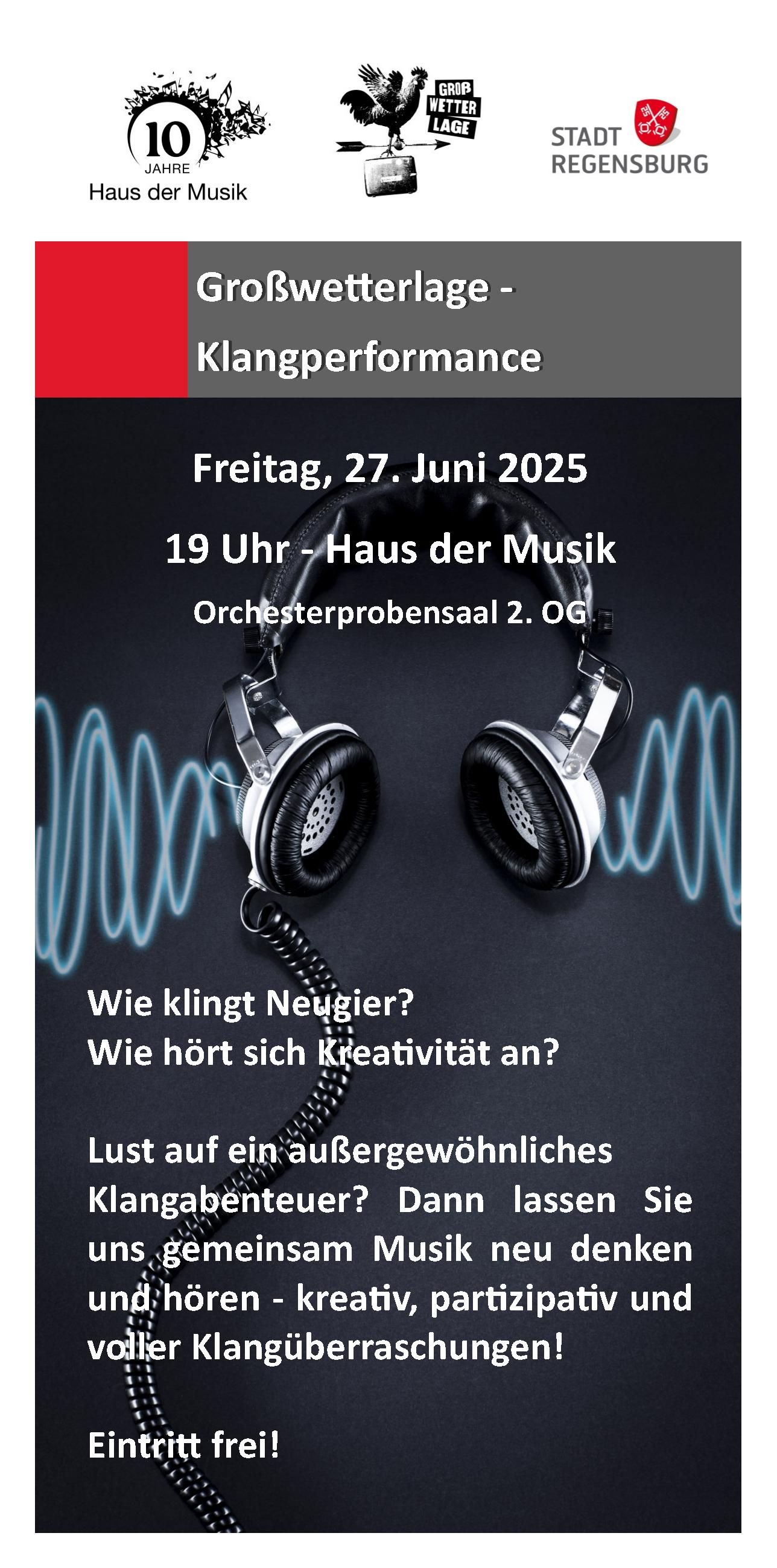 Großwetterlage - Klangperformance am Freitag, den 27.06. um 19 Uhr im Haus der Musik 