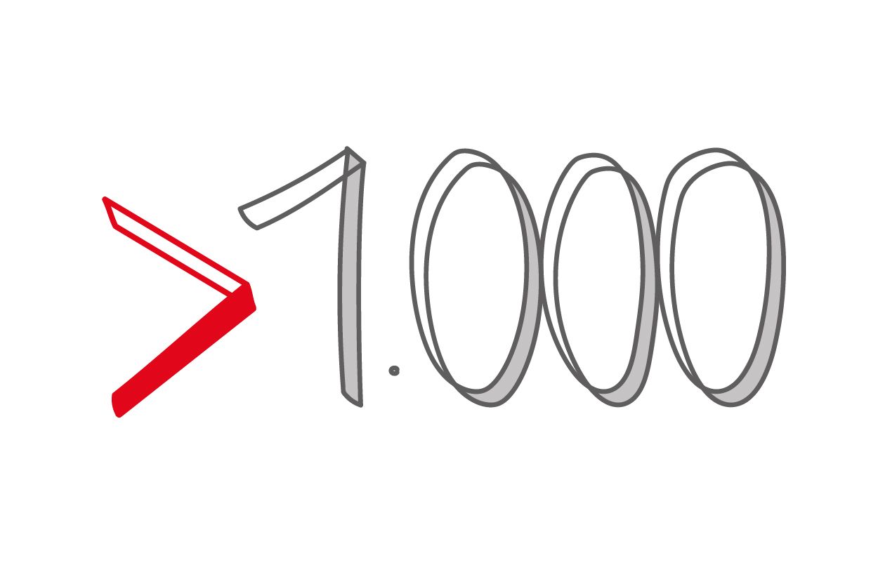 Grafik: Schriftzug „> 1.000“
