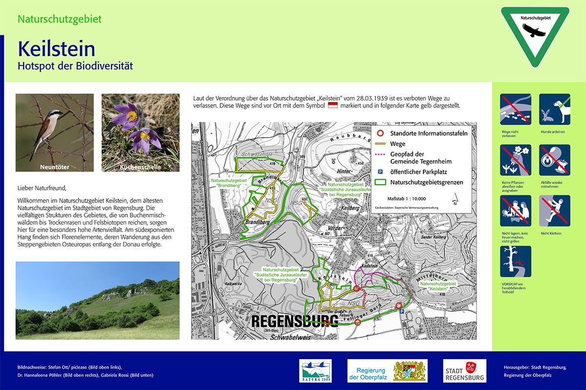 Infotafel am Naturschutzgebiet Keilstein