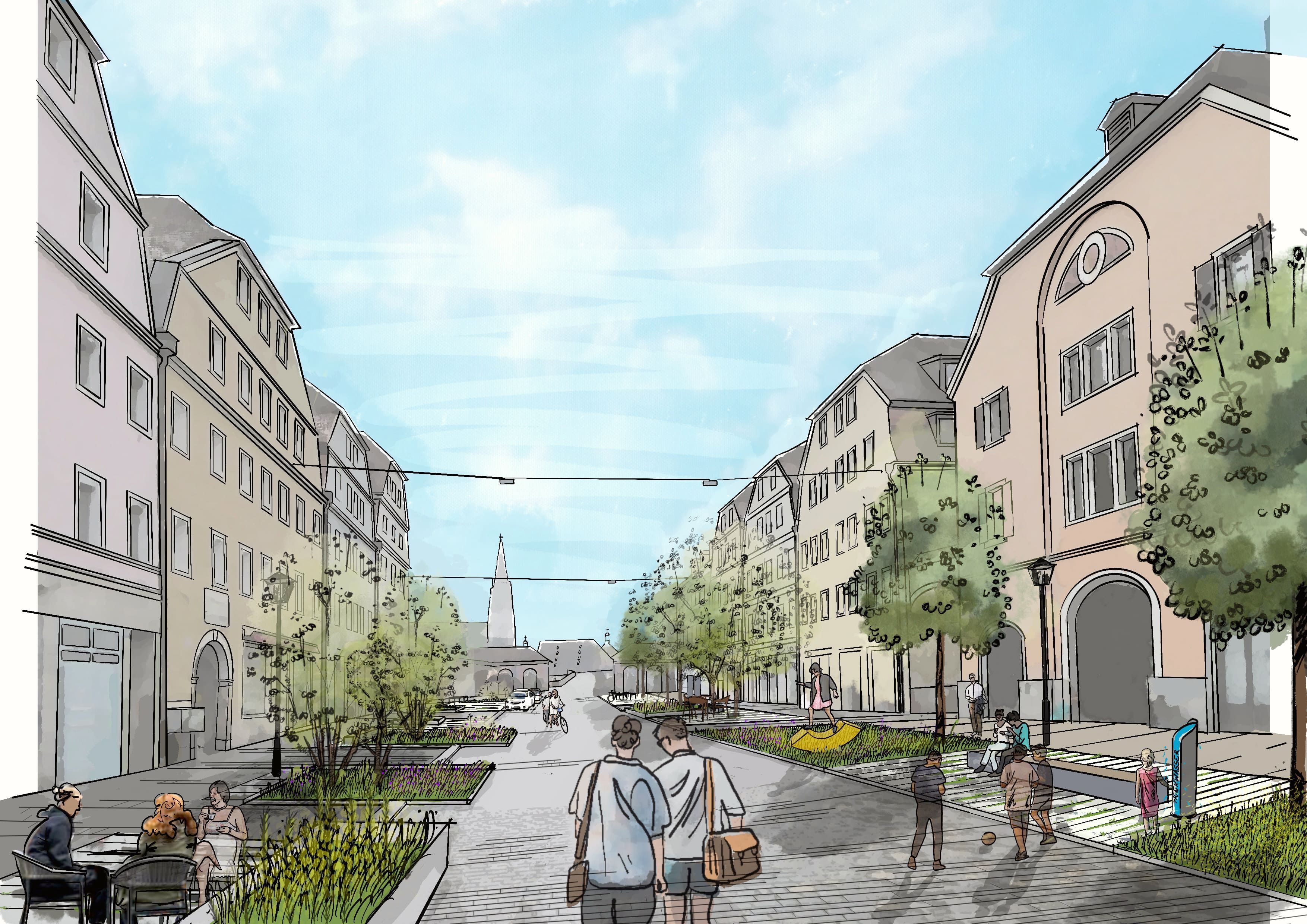 Zukunftsvision: Stadtamhof nach der Verkehrsberuhigung 