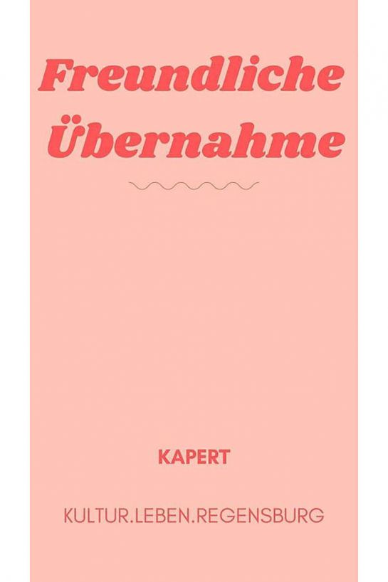 Grafik - Das Bild zeigt das rosé gehaltene Sujet zum Instagram-Projekt „Takeover – Freundliche Übernahme“ des Kulturamts (C) Stadt Regensburg, Kulturamt