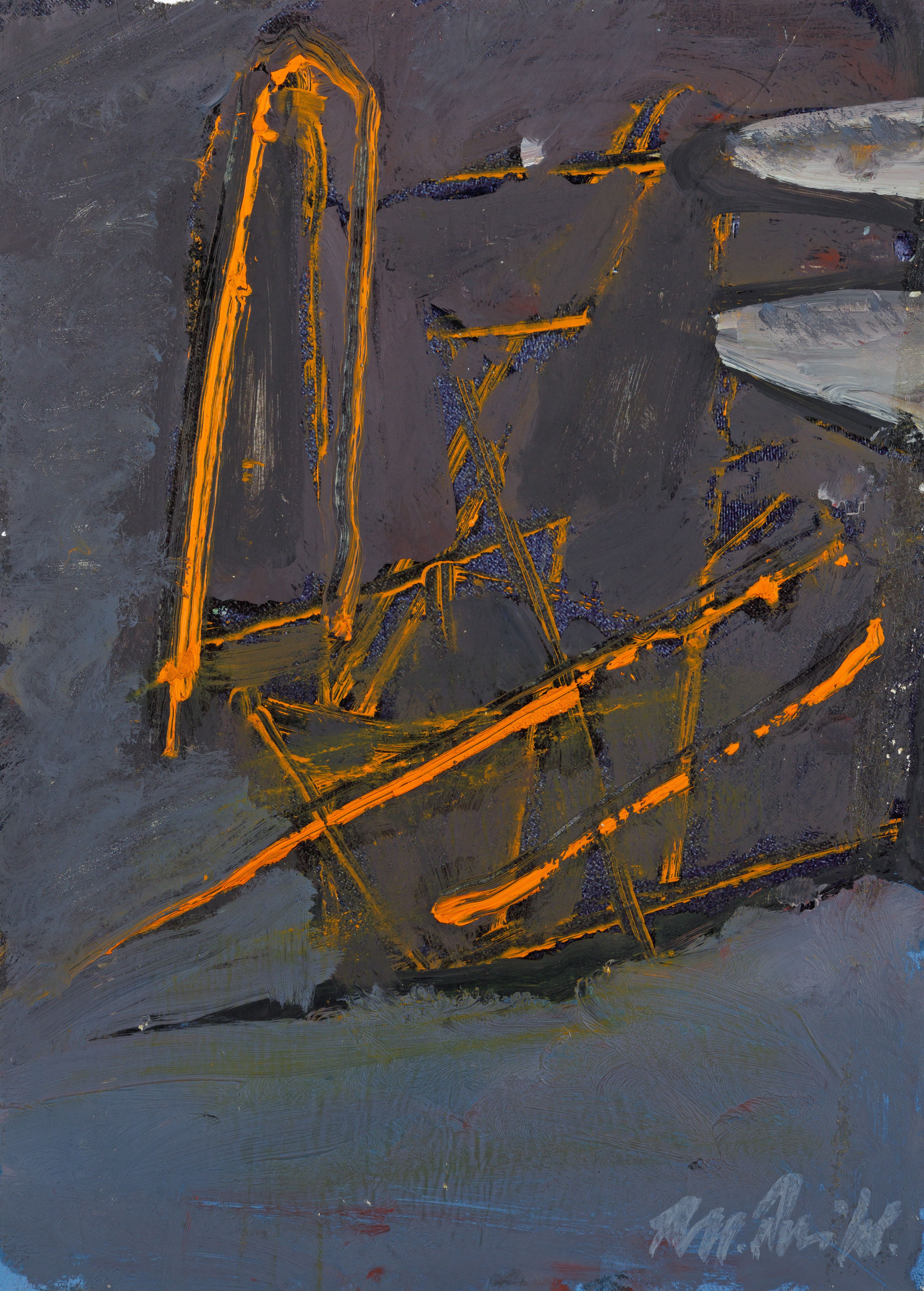 Fotografie – Elektromagnetisch, 1999, Gouache und Öl auf Papier, montiert auf Hartfaserplatte, Inv. Nr. G 2012/52,18, Museen der Stadt Regensburg
