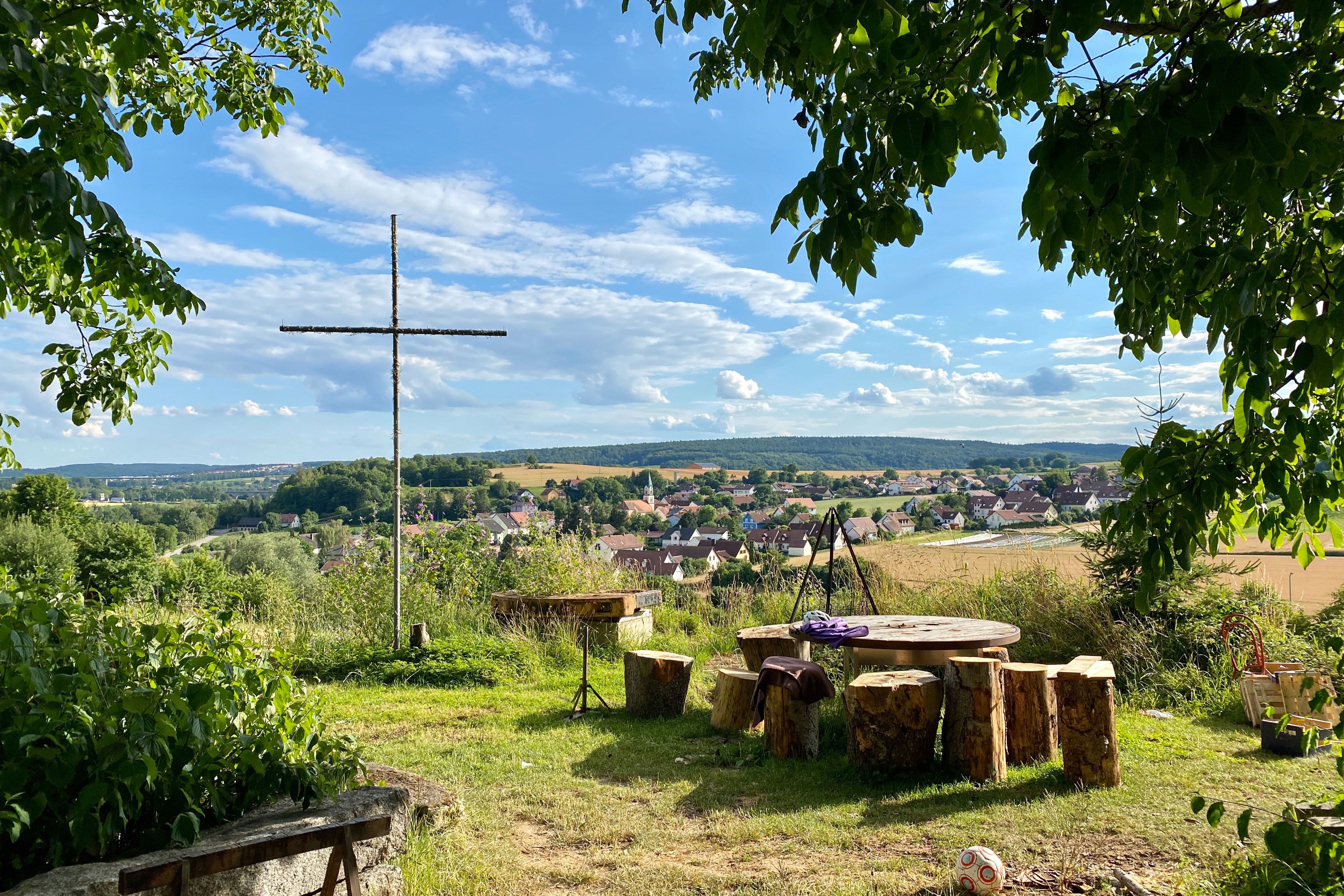 Fotografie - Rastplatz auf den Winzerer Höhen mit Blick auf Winzer