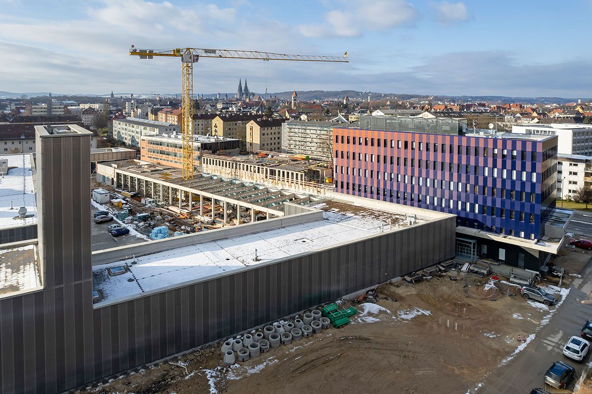Fotografie - Baustelle von Südosten aus in Richtung Greflinger Straße
