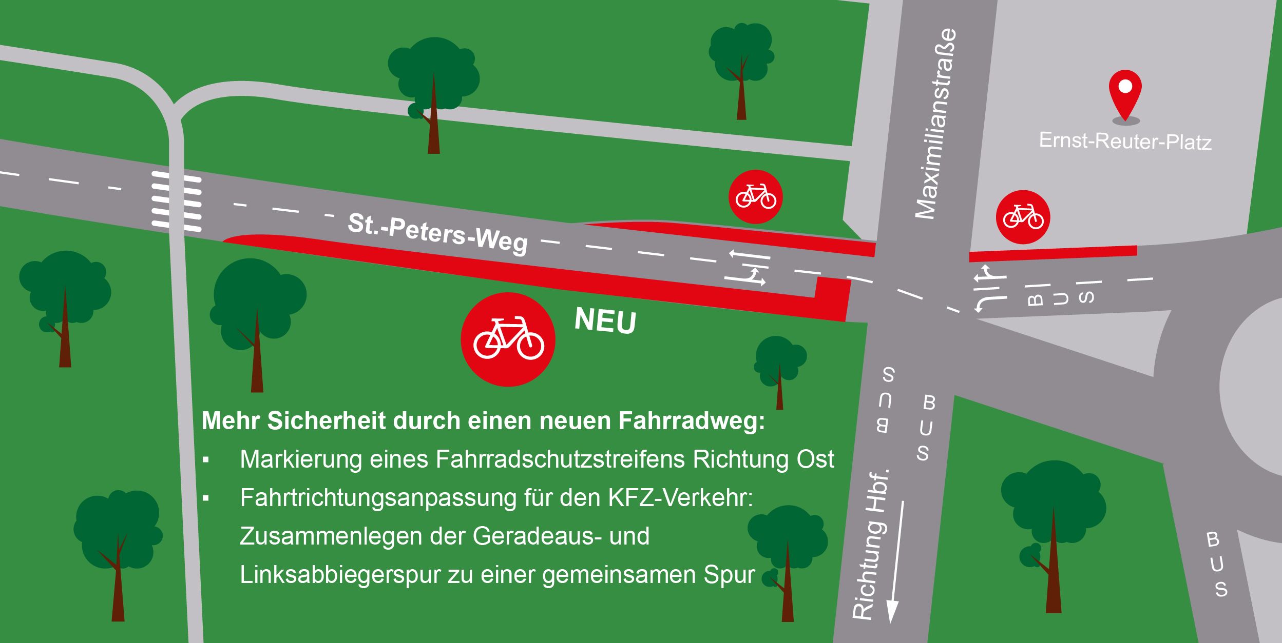 Fotografie – Verkehrsberuhigung Altstadt – Übersichtskarte St.-Peters-Weg
