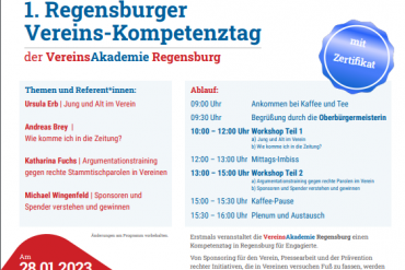Plakat des Regensburger Kompetenztag für Vereine 23