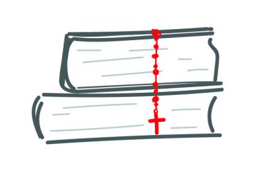 Grafik: Bücher mit Kreuzkette