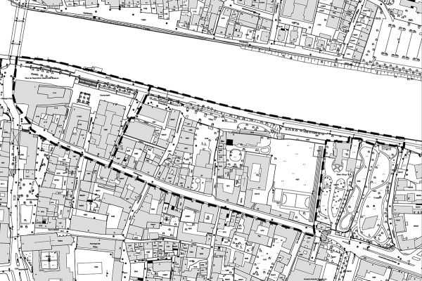 Plan - Dargestellt ist der Umgriff des Sanierungsgebietes Ostengasse Nord