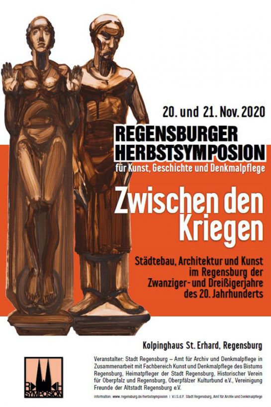 Plakat Herbstsymposion für Kund, Geschichte und Denkmalpflege 2020 - Thema "Zwischen den Kriegen" © Stadt Regensburg, Amt für Archiv und Denkmalpflege