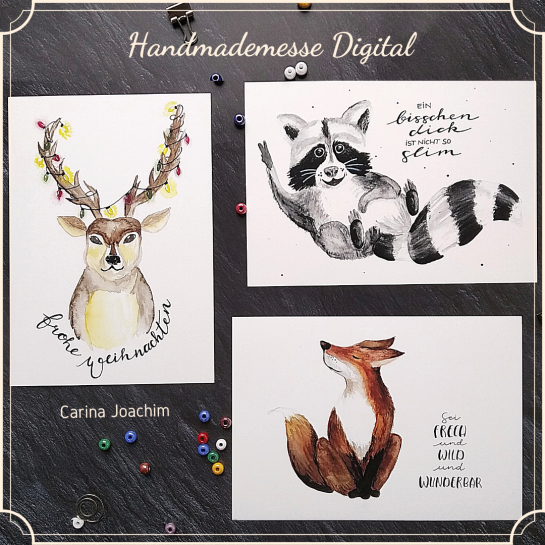 Drei Postkarten mit verschiedenen Motiven (C) Johanna Hartl