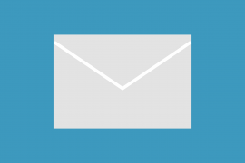 Grafik eines Briefkuverts auf blauem Hintergrund