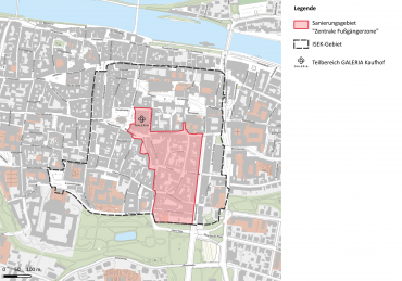 Karte mit Sanierungsgebiet in der Altstadt