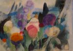 "Im Garten" 1975, Aquarell © Schmid M.A. Emanuel