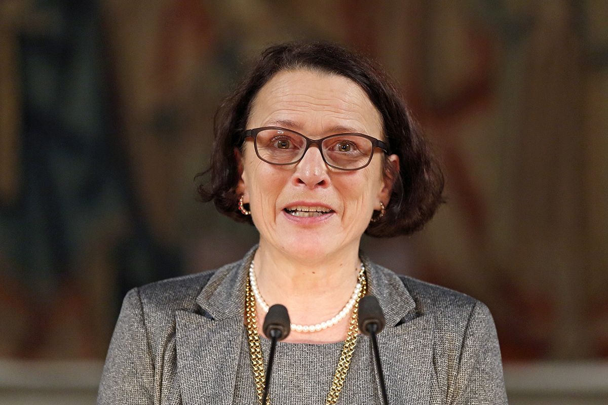 Verleihung des Brückenpreises 2019 - Bürgermeisterin Gertrud Maltz-Schwarzfischer am Rednerpult