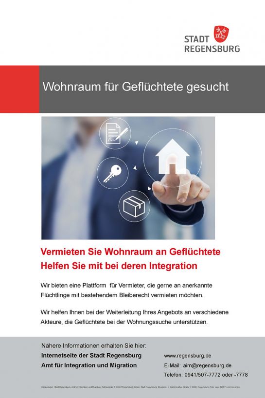 Plakat - Wohnraum für Geflüchtete