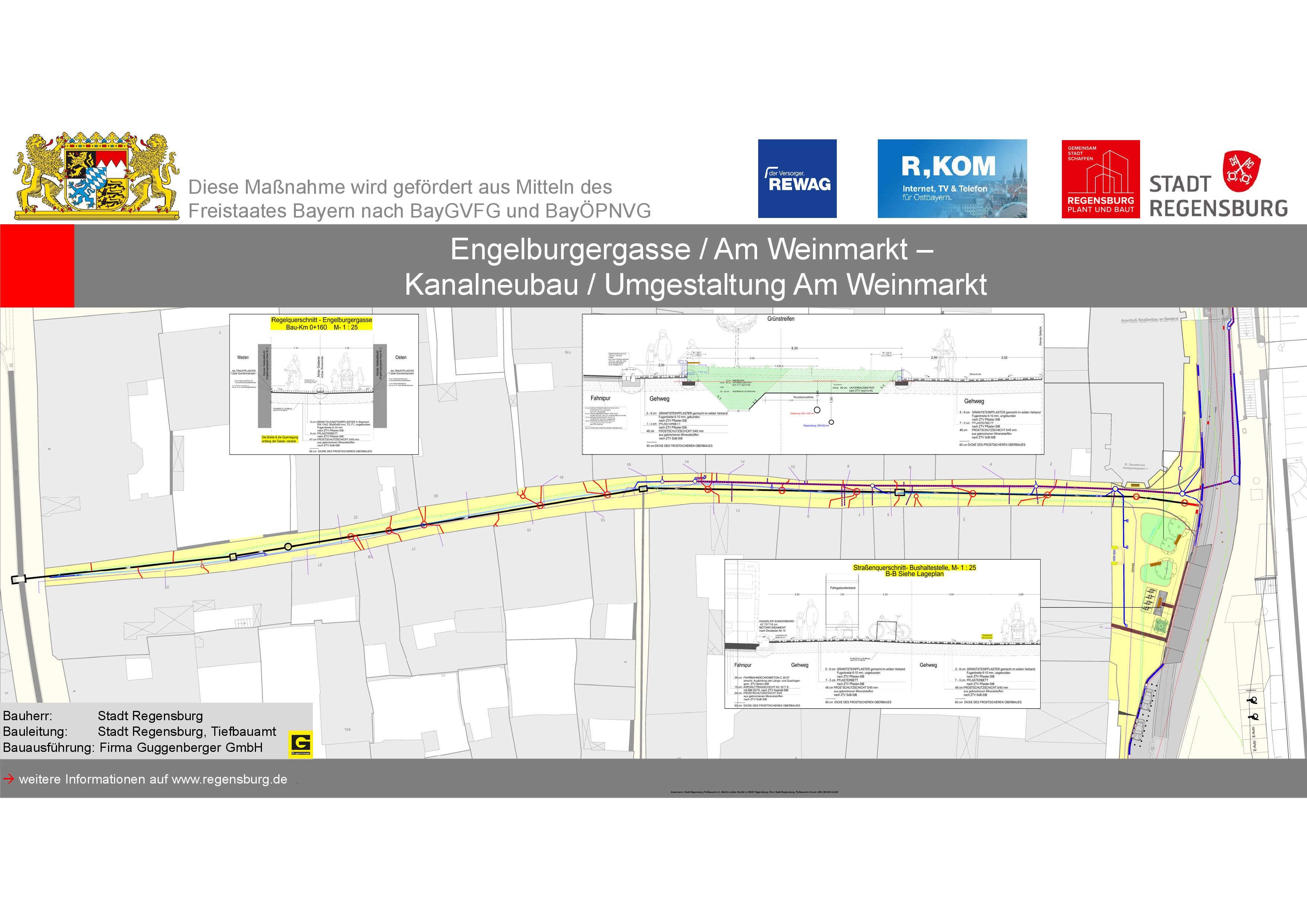 Plan - Sanierung der Engelburgergasse und Umgestaltung der Südseite Am Weinmarkt