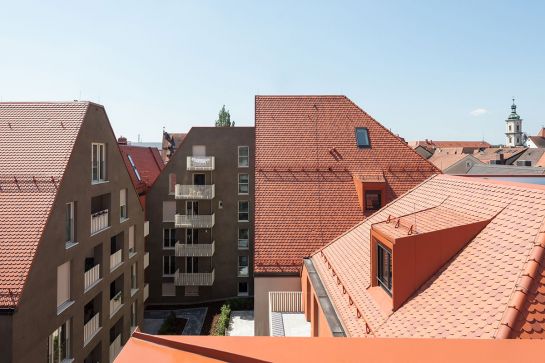 Architekturpreis 2019 - Ostermeier Quartier am Donaumarkt - Foto Dächerblick auf das Quartier