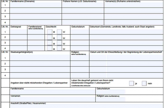 Bürgerservice - Formularcenter - Muster eines Formulars