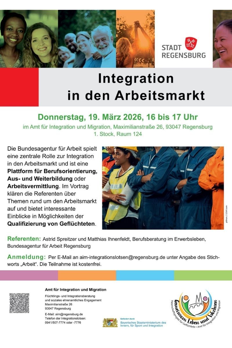 Plakat - Integrationslotsen - Veranstaltungen 2026 - Arbeitsmarkt