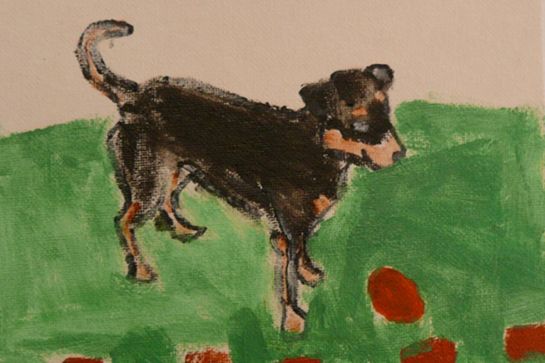 Ein gemalter Hund