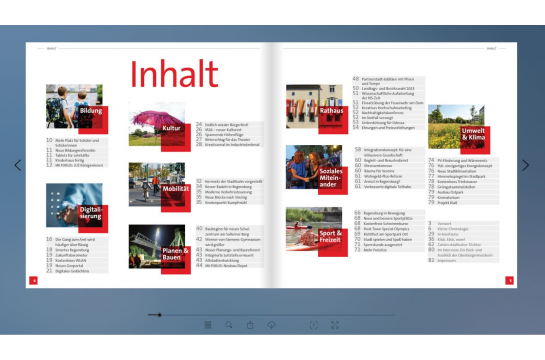 Screenshot: Inhaltsverzeichnis Jahresrückblick 2023 im E-Paper
