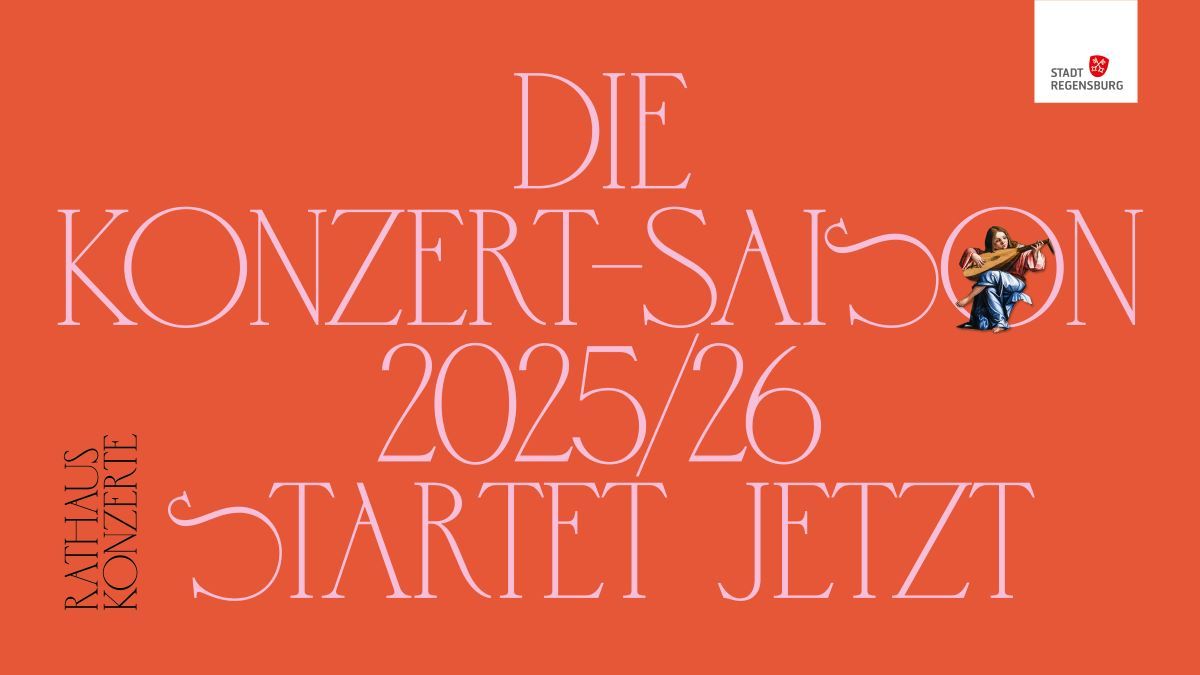 Druckwerk zum Start der neuen Saison. Rosa Schrift auf rotem Papier