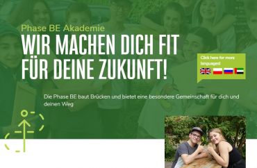 Bildausschnitt von Homepage der PhaseBE