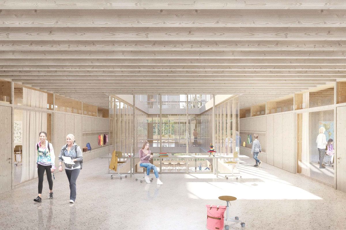 Visualisierung – Schulzentrum am Sallerner Berg - Innenraumperspektive