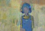 Blaues Kleid, 2014, Acryl/Mischtechnik auf Leinwand, 45 x 40 cm © Bartl Marlies