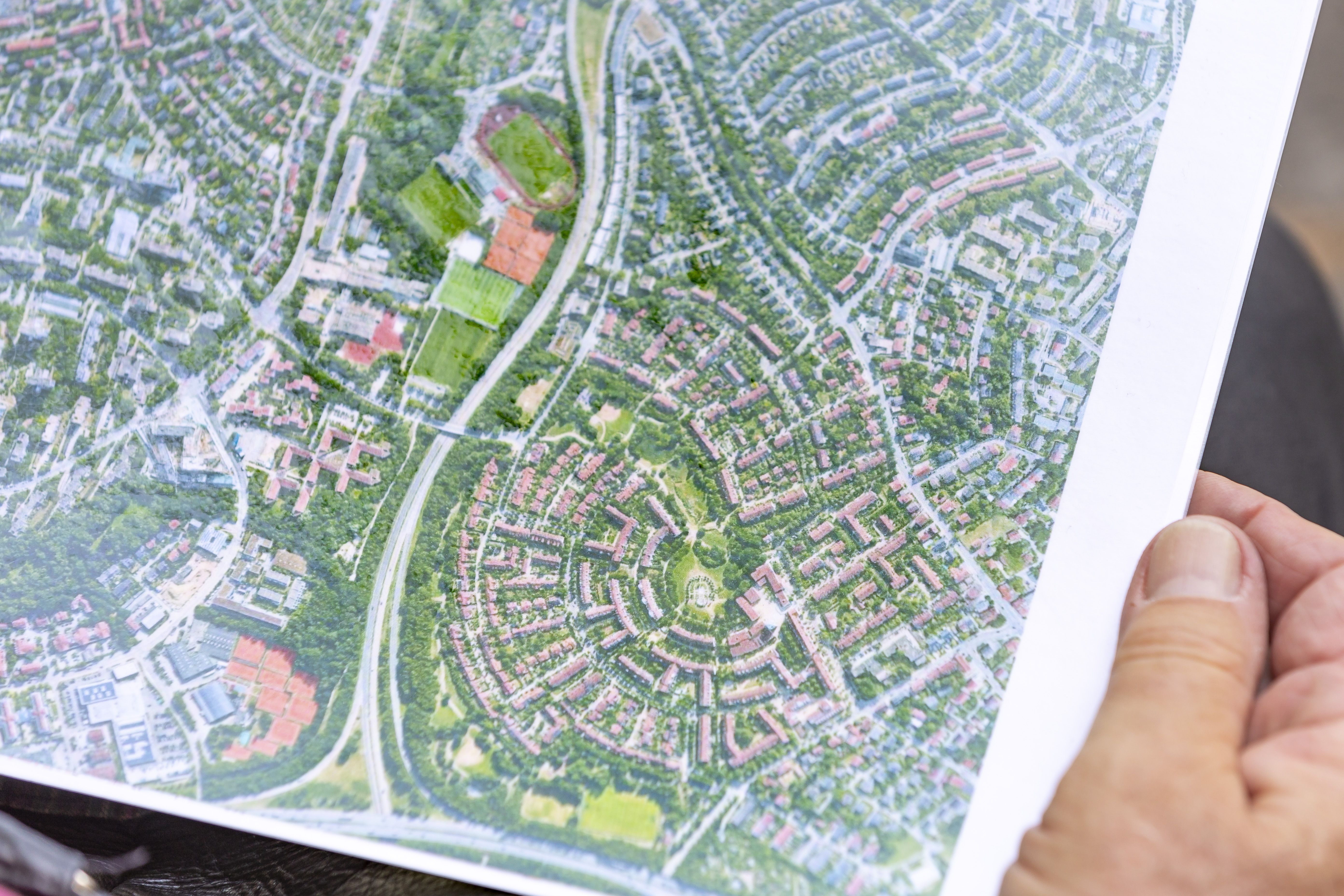 Fotografie: Plan mit der Gestaltung von Königswiesen-Nord