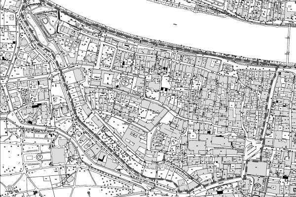 Dargestellt ist der Umgriff des Sanierungsgebietes Westnerwacht auf einem Stadtplan