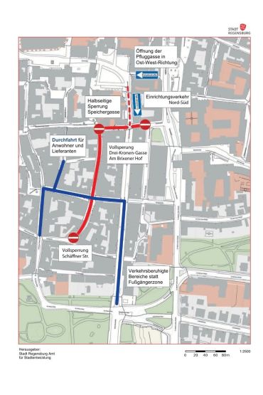 Grafik - Karte mit Umleitungskennzeichnung