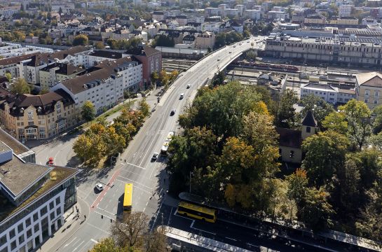 Fotografie: Luftaufnahme der Galgenbergbrücke