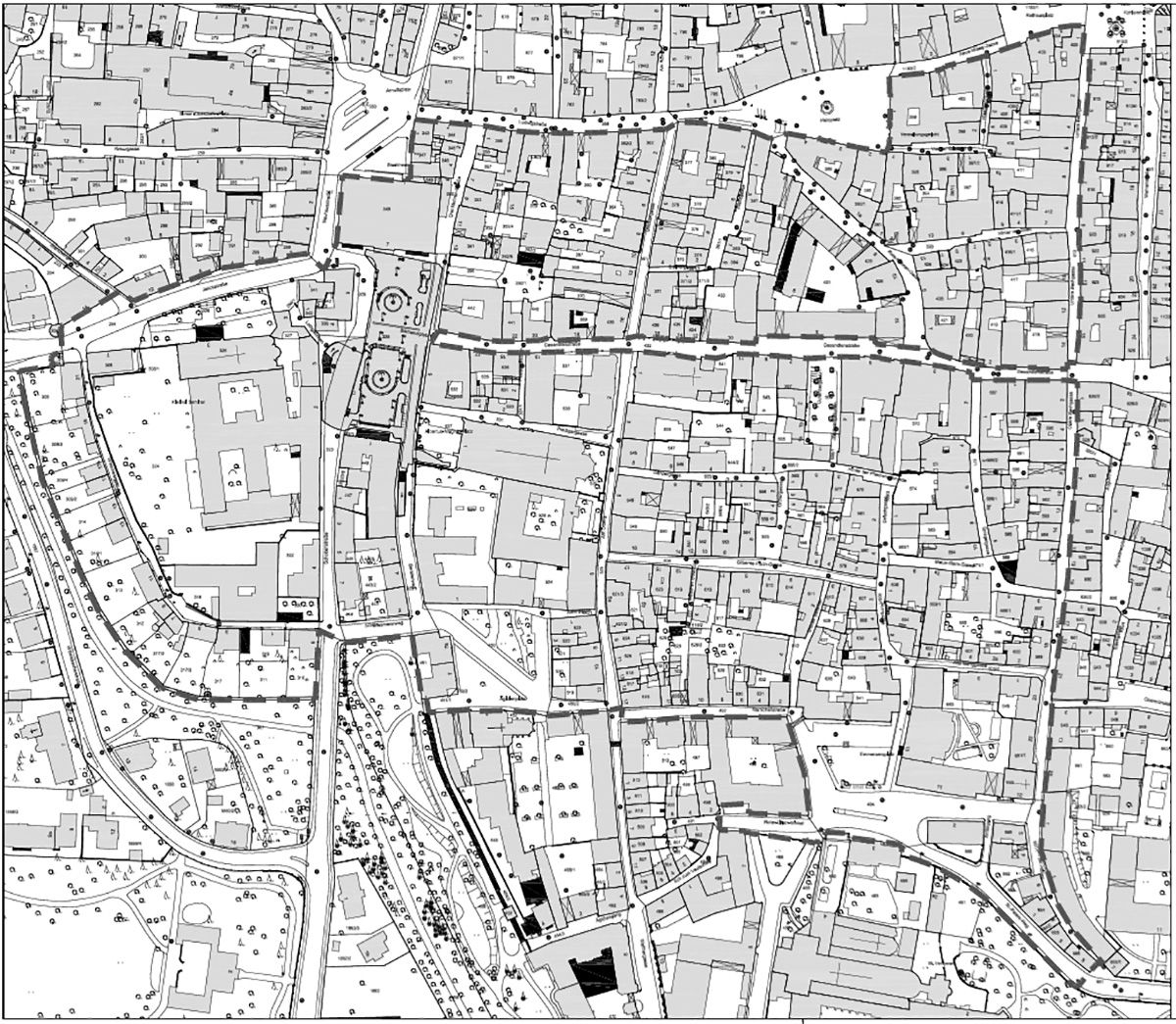 Plan - Sanierungsgebiet westlich der Bachgasse - Umgriff