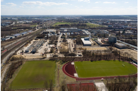 Fotografie: Bauarbeiten im sogenannten Neuen Technischen Bereich der ehemaligen Prinz-Leopold-Kaserne