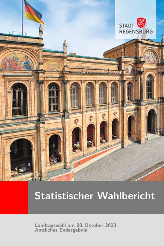 Cover des Landtagswahlberichts von 2023 - Maximilianeum in München (Landtag). Die Aufnahme ist von 2008