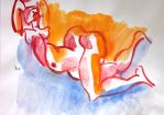 "Liegender Akt" 1972, Aquarell, 40 x 41 cm © Schmid M.A. Emanuel