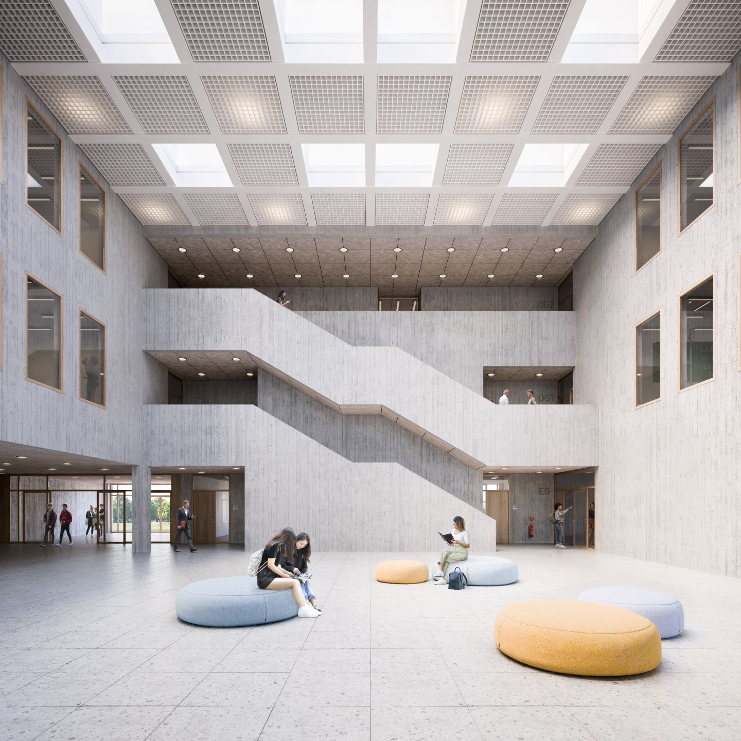 Visualisierung – Werner-von-Siemens-Gymnasium - Innenraumperspektive 