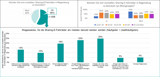 Grafik: Nutzung Sharing-E-Fahrräder