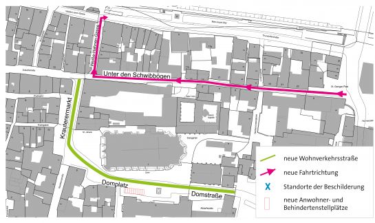 Verkehrliche Änderungen um den Domplatz und Unter den Schwibbögen