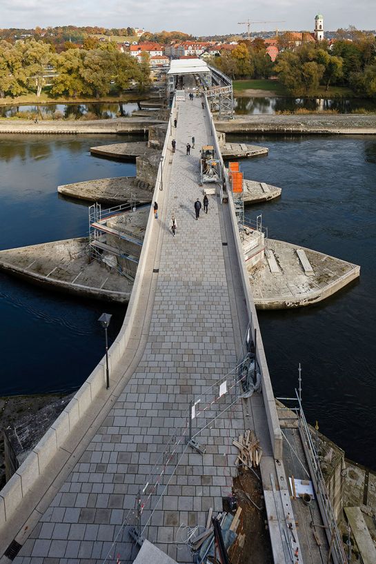 Steinerne Brücke - Impressionen - Baustelle 2016 - 4 (C) Bilddokumentation Stadt Regensburg