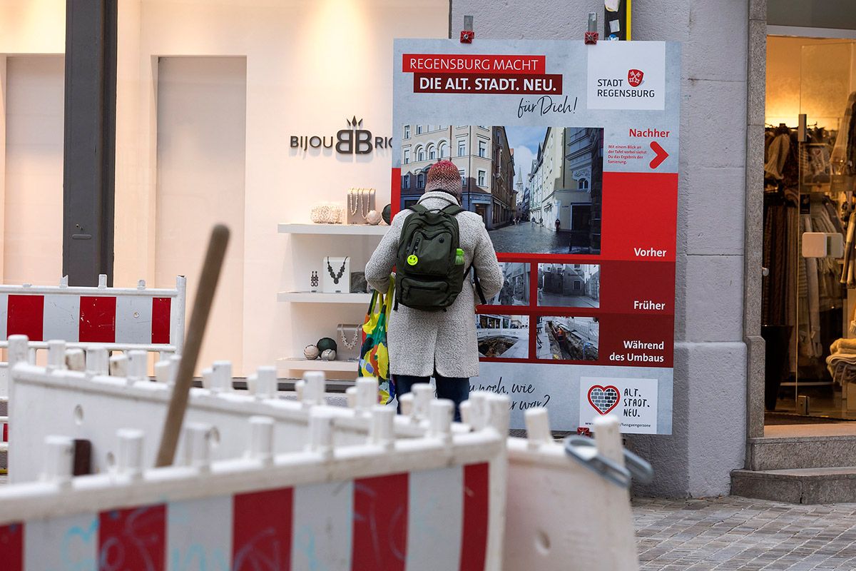 Fußgängerzone - Bauphase 2018 - Vorher-Nachher Viereimergasse