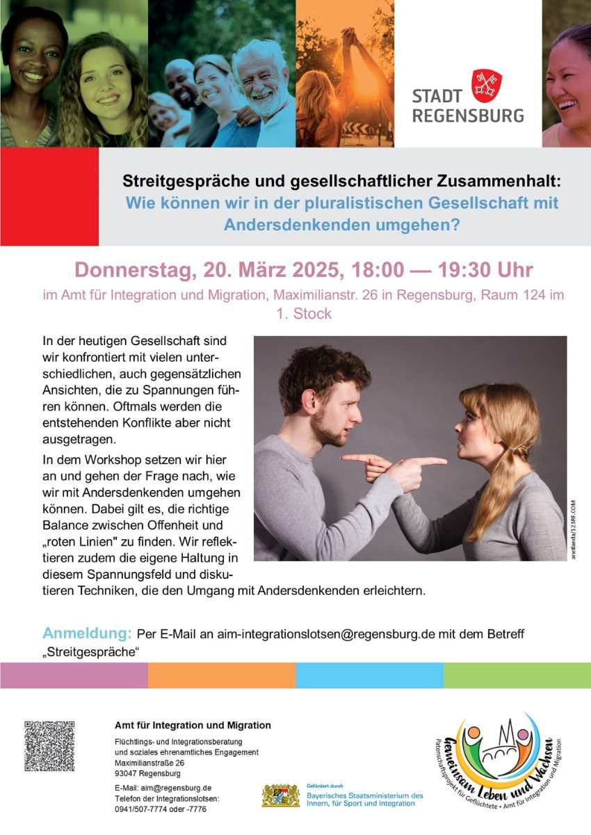 Plakat - Integrationslotsen mit Termin- und Themeninfos