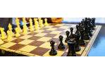 Nahaufnahme - Schachbrett und Spielfiguren