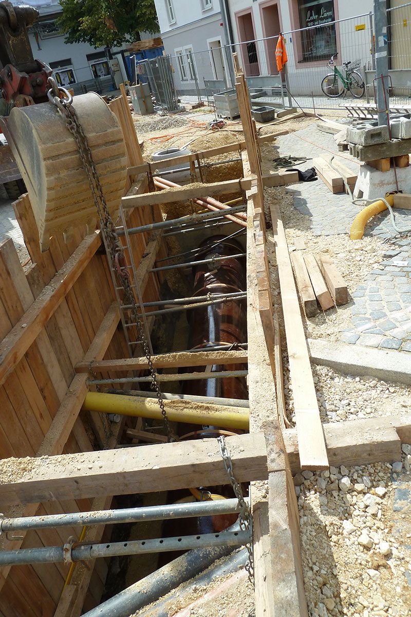 Kanalbaustelle in der Altstadt