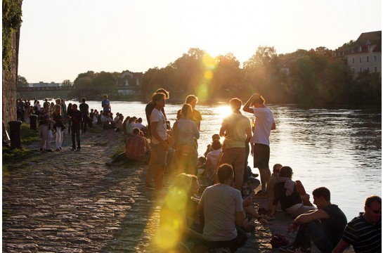 Sommerabend an der Donau